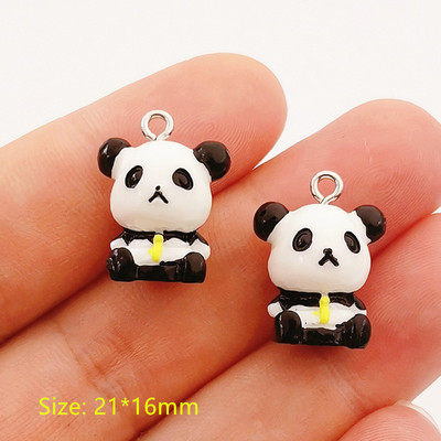 10 buc. Familie de animale Panda Albină Oaie Vaca Pui Porc Iepure Brelocuri din rășină Pandantiv Fit Cercei DIY Accesorii pentru realizarea de bijuterii
