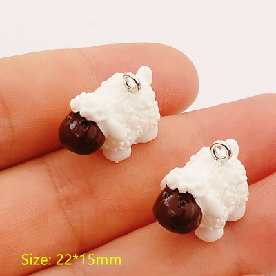 10 buc. Familie de animale Panda Albină Oaie Vaca Pui Porc Iepure Brelocuri din rășină Pandantiv Fit Cercei DIY Accesorii pentru realizarea de bijuterii