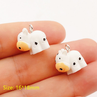 10 buc. Familie de animale Panda Albină Oaie Vaca Pui Porc Iepure Brelocuri din rășină Pandantiv Fit Cercei DIY Accesorii pentru realizarea de bijuterii