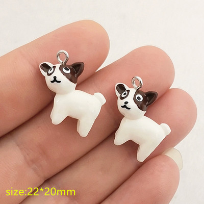 10db Animal Family Bűbáj Panda Sün Csiga kutya Teknős Gyanta Bűbáj Medál Fit Fülbevaló Barkács ékszerkészítés Kiegészítők