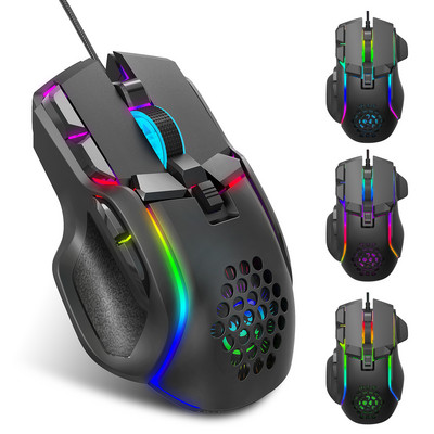 Žičani miš za igranje 12800 DPI, podesivi optički miš s 10 tipki, USB miš, RGB pozadinsko osvjetljenje, miš za stolno računalo, prijenosno računalo, igrački miš