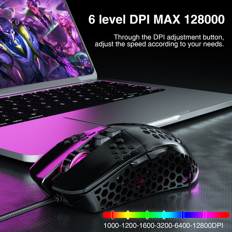 Mouse cu fir SM900 RGB pentru gaming 12800DPI Marco Șoareci de joc cu iluminare din spate, economică, programabil, pentru laptop