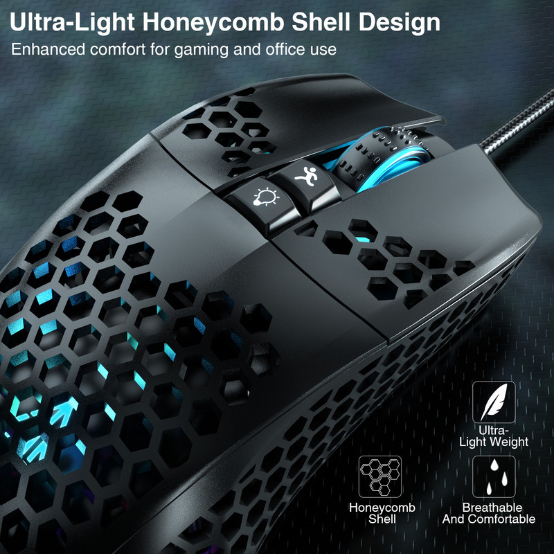 Mouse cu fir SM900 RGB pentru gaming 12800DPI Marco Șoareci de joc cu iluminare din spate, economică, programabil, pentru laptop