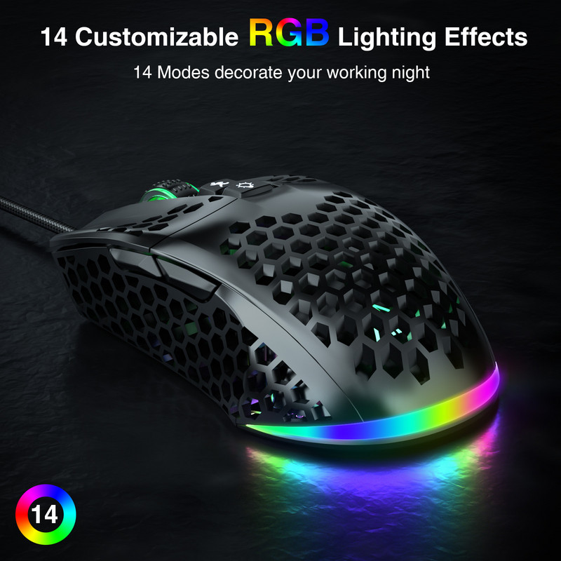 Mouse cu fir SM900 RGB pentru gaming 12800DPI Marco Șoareci de joc cu iluminare din spate, economică, programabil, pentru laptop