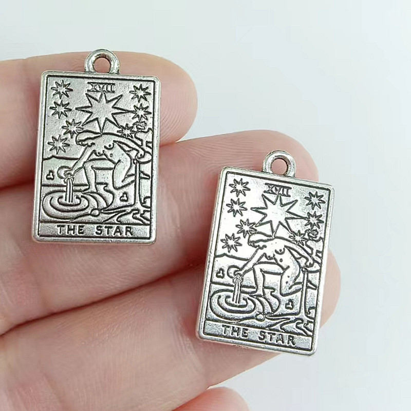 12 bucăți amestecat placat cu argint etichetă dublă laterală vrăjitoare divinație pandantiv tarot bricolaj farmec colier brățară bijuterii artizanat