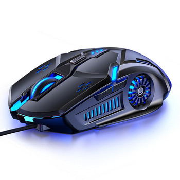 Кабелна лазерна мишка за игри 6D 4-скоростна DPI мишка RGB подсветка Ергономичност Геймърска мишка Mute Оптични офис мишки за лаптоп
