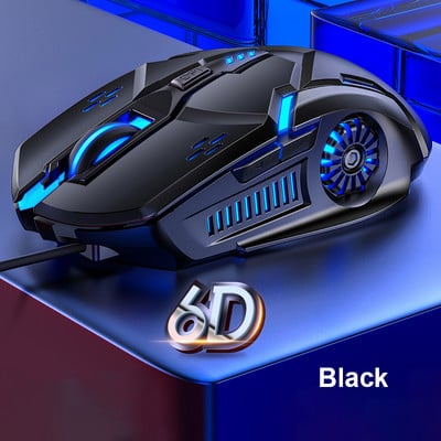 Mouse cu fir pentru jocuri cu laser Mouse 6D cu 4 viteze DPI Iluminare de fundal RGB Ergonomie Mouse pentru jocuri Mute Mouse optice de birou pentru computer laptop