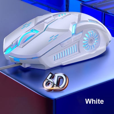 Mouse cu fir pentru jocuri cu laser Mouse 6D cu 4 viteze DPI Iluminare de fundal RGB Ergonomie Mouse pentru jocuri Mute Mouse optice de birou pentru computer laptop