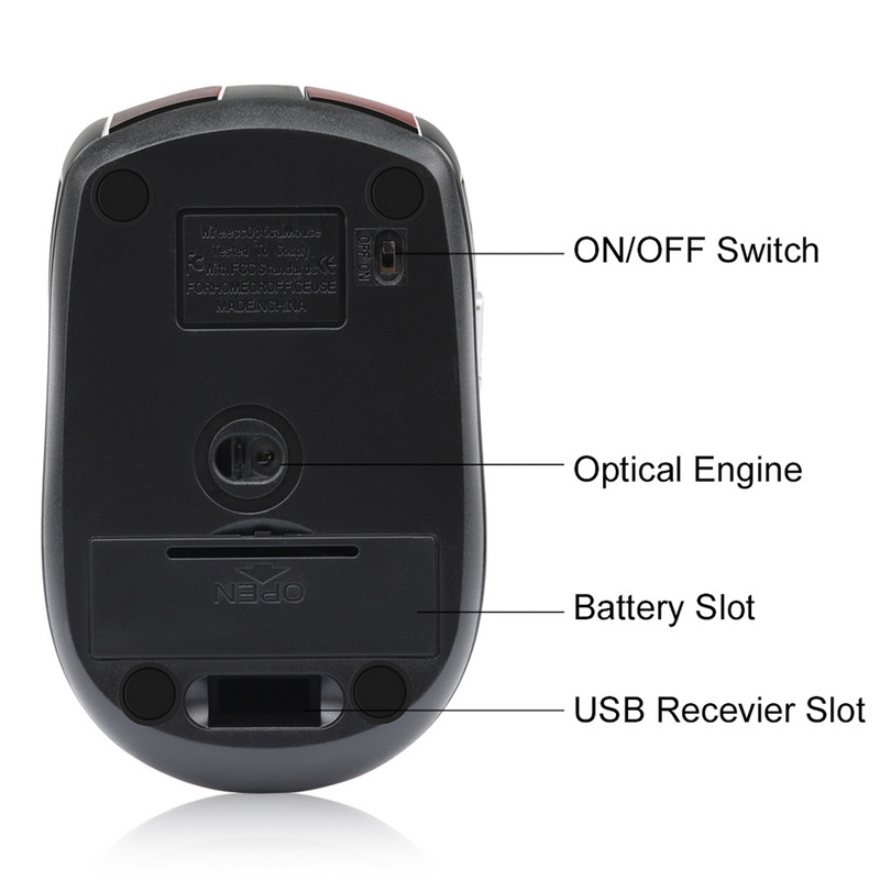Mouse fără fir ORZERHOME 2.4GHz reglabil DPI Gaming 6 butoane Mouse optice cu receptor USB pentru computer accesorii PC
