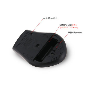 Ασύρματο ποντίκι παιχνιδιών Δέκτης USB Παιχνίδι Φορητό εργονομικό υπολογιστή Αθόρυβο ασύρματο ποντίκι παιχνιδιού για επιτραπέζιους υπολογιστές Αξεσουάρ φορητού υπολογιστή