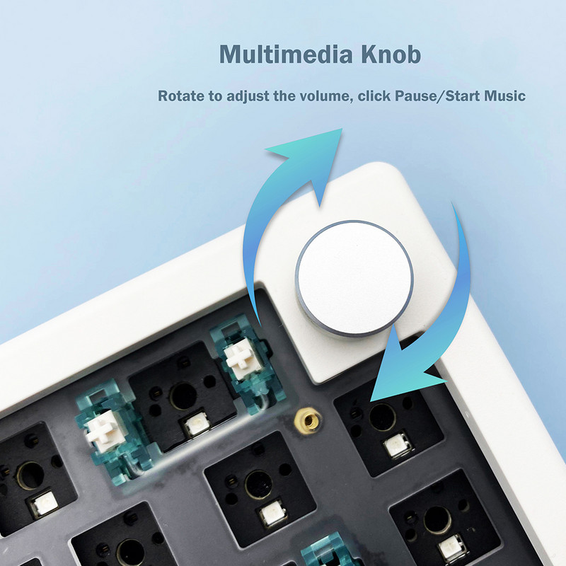 Kit tastatură mecanică personalizată GMK67, 66 + 1 taste, tastatură fără fir Bluetooth interschimbabilă la cald, structură de garnitură cu iluminare din spate RGB