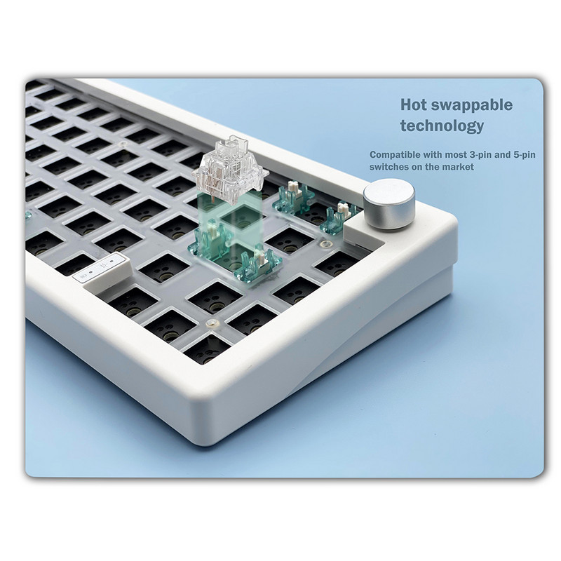 Kit tastatură mecanică personalizată GMK67, 66 + 1 taste, tastatură fără fir Bluetooth interschimbabilă la cald, structură de garnitură cu iluminare din spate RGB