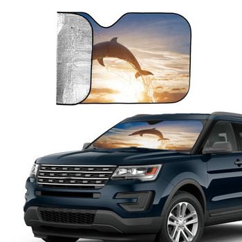 Dolphin Sunset Windshield Sunshade Sea Beach Scenery Universal Car Μπροστινό Παράθυρο Γείσο Παράθυρο αυτοκινήτου Κάλυμμα Παρμπρίζ αυτοκινήτου Solar Protect