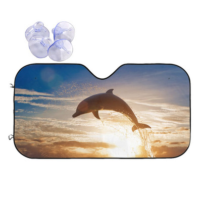 Dolphin Sunset Vējstikls Saulessargs Jūras Pludmales ainava Universāls Automašīnas Priekšējais Logs Aizsargs Automašīnas Logu Vējstikla Pārsegs Solar Protect