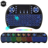 2.4G belaidė angliška klaviatūra skraidanti pelė mini klaviatūra Trijų spalvų apšviesta delninė klaviatūra, skirta televizoriaus dėžutei Smart TV nešiojamam kompiuteriui