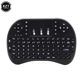 2.4G безжична английска клавиатура Летяща мишка Мини клавиатура Трицветна ръчна клавиатура с подсветка за TV Box Smart TV лаптоп
