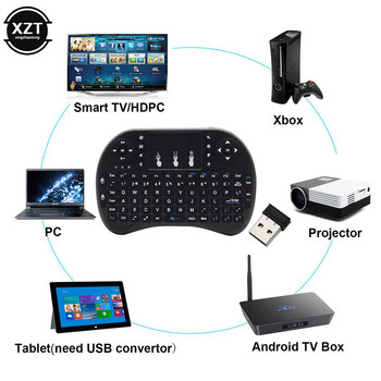 2.4G безжична английска клавиатура Летяща мишка Мини клавиатура Трицветна ръчна клавиатура с подсветка за TV Box Smart TV лаптоп