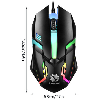 Mouse cu fir Limei S1 E-Sports LED Luminos cu iluminare din spate Mouse cu fir USB pentru desktop, laptop, mute, computer, birou, mouse pentru jocuri