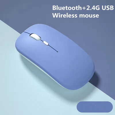 Macaron újratölthető vezeték nélküli Bluetooth egér 2.4G USB egér Androidhoz Windows Tablet Laptop Notebook PC IPAD mobilhoz