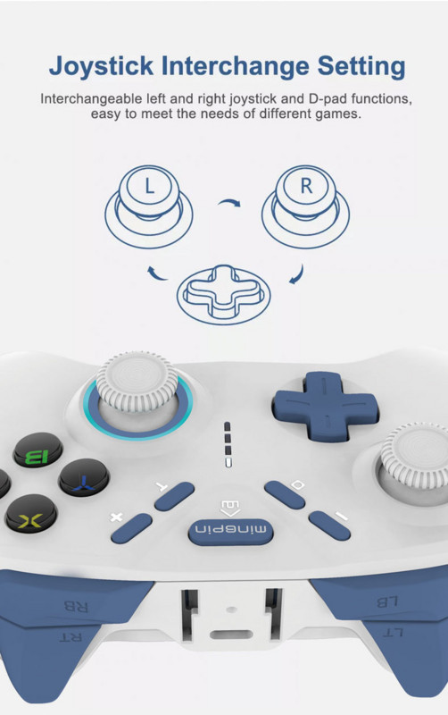 Controler de joc fără fir compatibil cu Bluetooth pentru Switch/PS4/PS3/Steam/IOS13.4+/Android (HID)/ Joystick-ul pentru gamepad Harmony OS