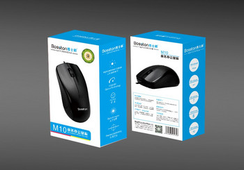 Оптични мишки M10, кабелна 3D мишка за лаптоп, настолен компютър, черен цвят BOSSTON Марка Stock USB порт