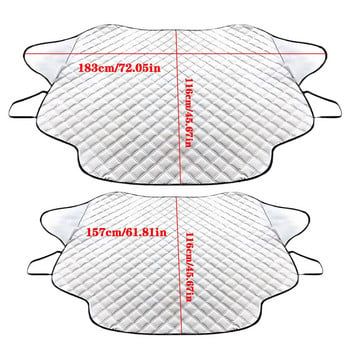 Магнитно покритие за предното стъкло на автомобила Зимен Лед Слана Защита на автомобила Магнитно покритие Сенник Протектор Водоустойчиво предно стъкло W4d7