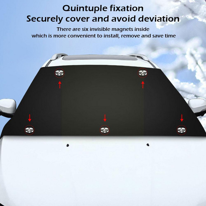 Μαγνητικό κάλυμμα για το χιόνι παρμπρίζ αυτοκινήτου Αυτοκίνητα Μπροστινό εξωτερικό σκίαστρο Παρμπρίζ Προστατευτικό από παγετό κατά της βροχής Auto V0V8