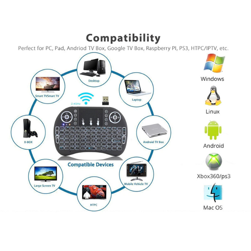 Mini tipkovnica I8 litijska baterija bez pozadinskog osvjetljenja 3 BOJE