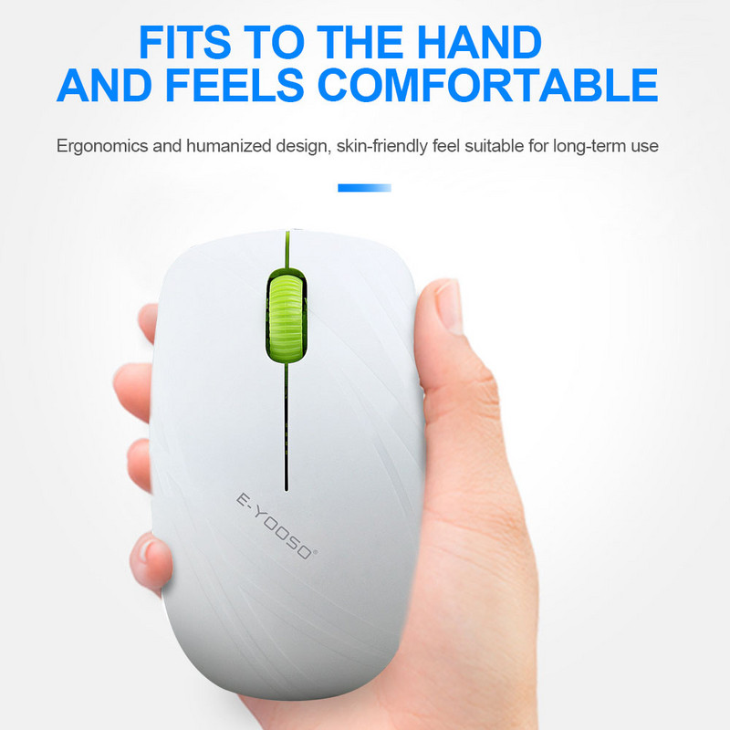 E-YOOSO E-1070 Mouse pentru jocuri fără fir USB 2.4G 3065-XY 1600 DPI Soareci optici pentru jocuri laptop ergonomic PC