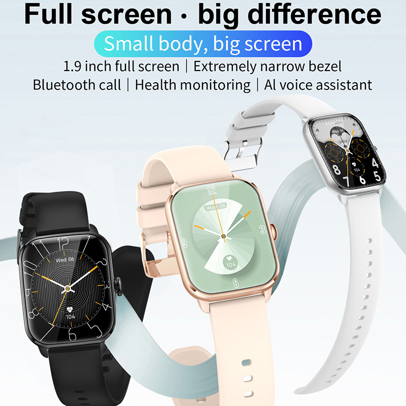 ChiBear pametni sat Muški 1.9'' Full Touch Screen Bluetooth Poziv Otkucaja srca Monitor spavanja Glasovni pomoćnik Sportski satovi Muškarci Žene