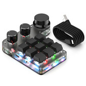 Προγραμματισμός Macro Custom 9 Key 3 Knob Πληκτρολόγιο RGB Κουμπί Copy Paste Mini Photoshop Πληκτρολόγιο παιχνιδιών Μηχανικό Macropad Hotswap