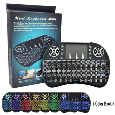 A8 Mini újratölthető, ergonomikus 2.4G Air Mouse érintőpad háttérvilágítású vezeték nélküli billentyűzet USB vevő Smart TV Box asztali érintőpadhoz