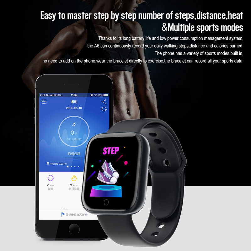 Έξυπνο ρολόι Y68 D20 Pro Bluetooth Fitness Tracker Αθλητικό ρολόι Μόνιτορ καρδιακού παλμού Έξυπνο βραχιόλι για Android IOS