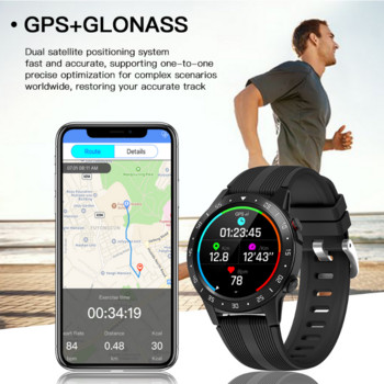 Έξυπνο ρολόι αντρικό GPS Κάρτα SIM Κλήση Παρακολούθηση καρδιακών παλμών IP67 αδιάβροχο βαρόμετρο πυξίδας Weather M5S Smartwatch για Android IOS