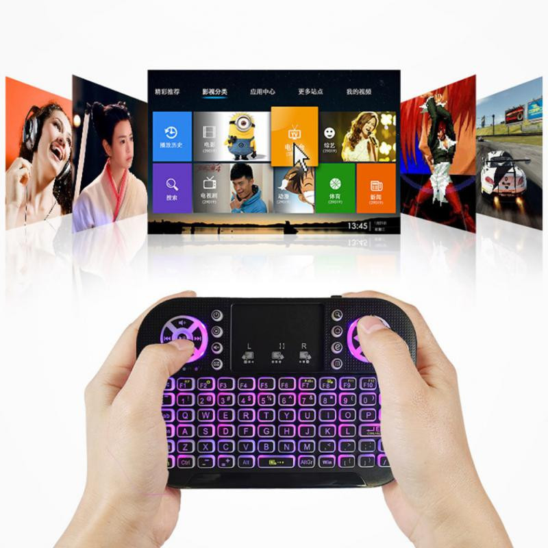 A8 Mini Bluetooth billentyűzet 2,4 GHz-es kettős módú kézi fogólap háttérvilágítású egér érintőpad távirányító Windows Androidhoz