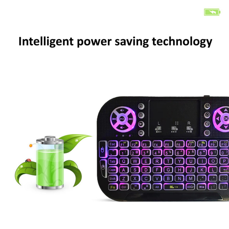 A8 Mini Bluetooth billentyűzet 2,4 GHz-es kettős módú kézi fogólap háttérvilágítású egér érintőpad távirányító Windows Androidhoz