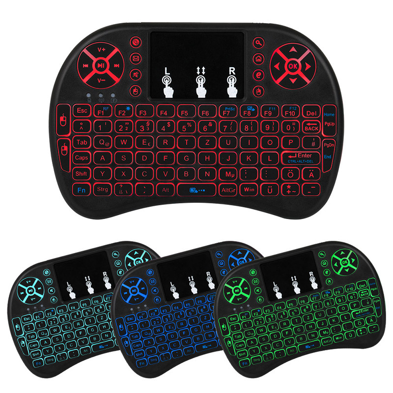 i8 2.4G Wifi bezdrôtová podsvietená klávesnica ruská angličtina hebrejská verzia touchpad vreckový počítač pre Android TV BOX mini PC