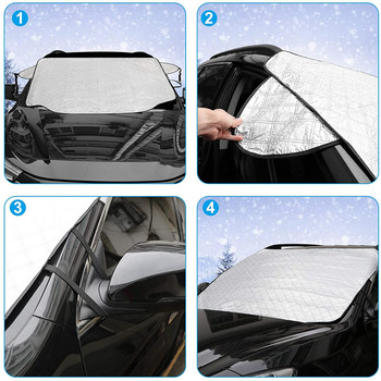 Ολιακά παραθύρου αυτοκινήτου Πτυσσόμενο κάλυμμα για το χιόνι αυτοκινήτου Χειμερινό σκίαστρο παρμπρίζ εξωτερικού χώρου Αδιάβροχο αντι-UV Προστασία Αξεσουάρ αυτοκινήτου