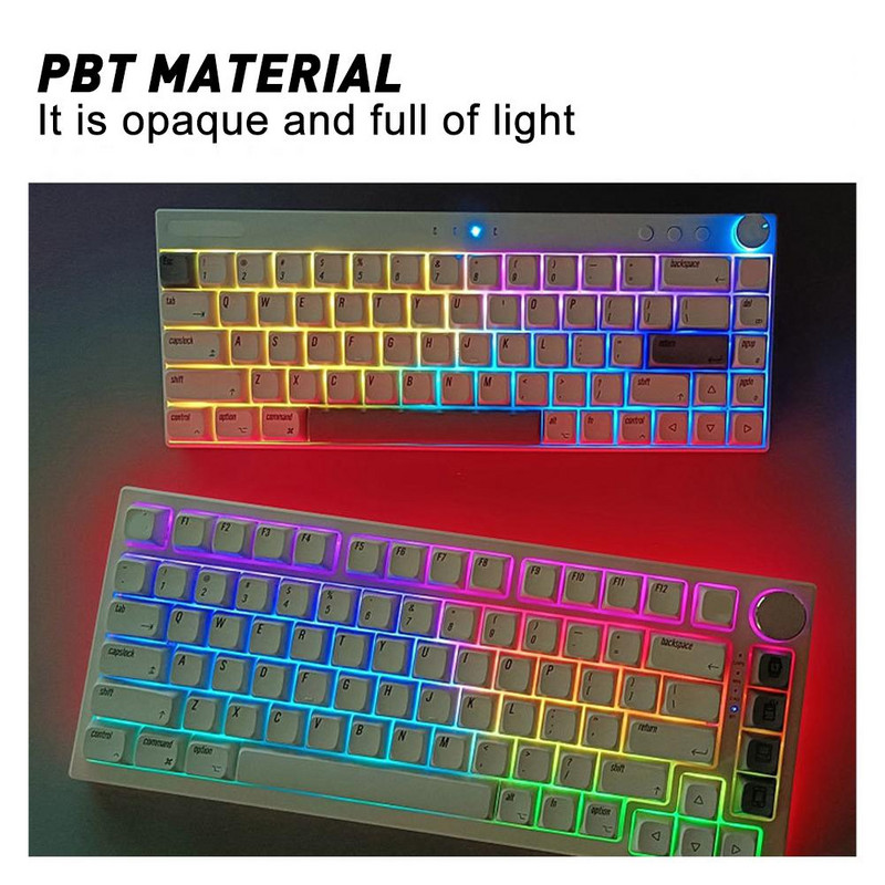 Mechanikus billentyűzet MAC billentyűzárhoz PBT szublimációs XDA magasság fonetikus thai orosz kis teljes készlet 127 billentyűvel
