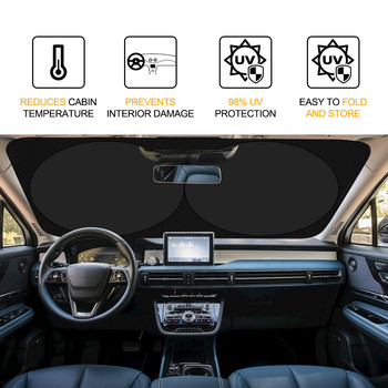 Сенник за предно стъкло на автомобил с чанта за съхранение Автомобилни сенници за предно стъкло за защита от UV лъчи Аксесоари за интериора на автомобила