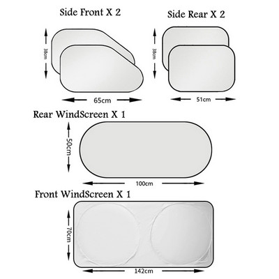 5/6 komada automobila Prednja stražnja strana Krema za zaštitu od sunca Prozor Zaštitna zavjesa Zaštitna zavjesa Zaštitna sjenila za automobil Zaštita vjetrobranskog stakla