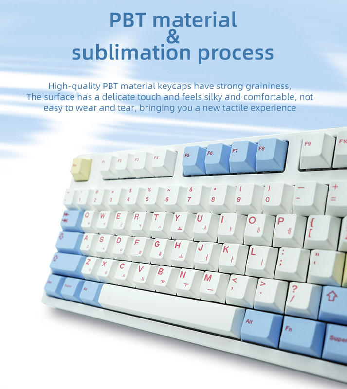 125 tipki Cherry Profile PBT Dye-Sub tipkovnice Korejski prilagođeni komplet tipki pogodan je za MX Switch mehaničku tipkovnicu za igre