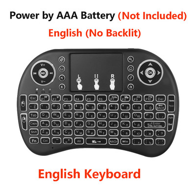 I8 apšviesta mini belaidė klaviatūra anglų rusų prancūzų ispanų portugalų 2.4G oro pelės nuotolinio valdymo pultas, skirtas Android TV Box kompiuteriui