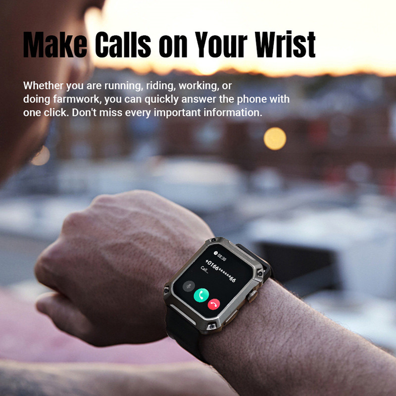 Išmanusis laikrodis 2023 Naujas širdies ritmo monitoriaus ciferblatas Skambučiai Sportiniai laikrodžiai Vyriški Moteriški 1,83 colio IP69 vandeniui atsparus išmanusis laikrodis, skirtas Android IOS