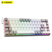 E-YOOSO Z686 RGB USB 60% Mini subțire tastatură mecanică pentru jocuri cu fir comutator roșu 68 taste rusă portugheză braziliană pentru calcul