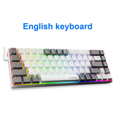 E-YOOSO Z686 RGB USB 60% Mini subțire tastatură mecanică pentru jocuri cu fir comutator roșu 68 taste rusă portugheză braziliană pentru calcul
