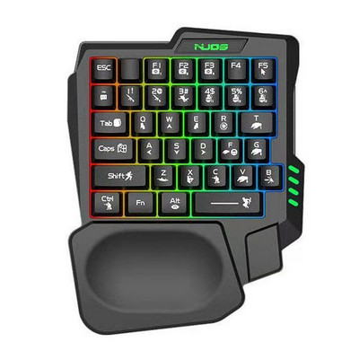 Jednoručna tipkovnica za igrice USB RGB Ergonomija 35 tipki Žičana prijenosna mini tipkovnica za igre s pozadinskim osvjetljenjem za mobilni telefon Tablet PUBG