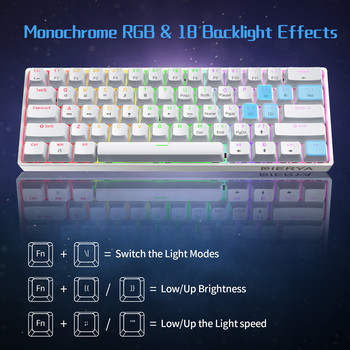DIERYA DK61SE Механична игрална мини клавиатура RGB подсветка Кабелна 60% клавиатура