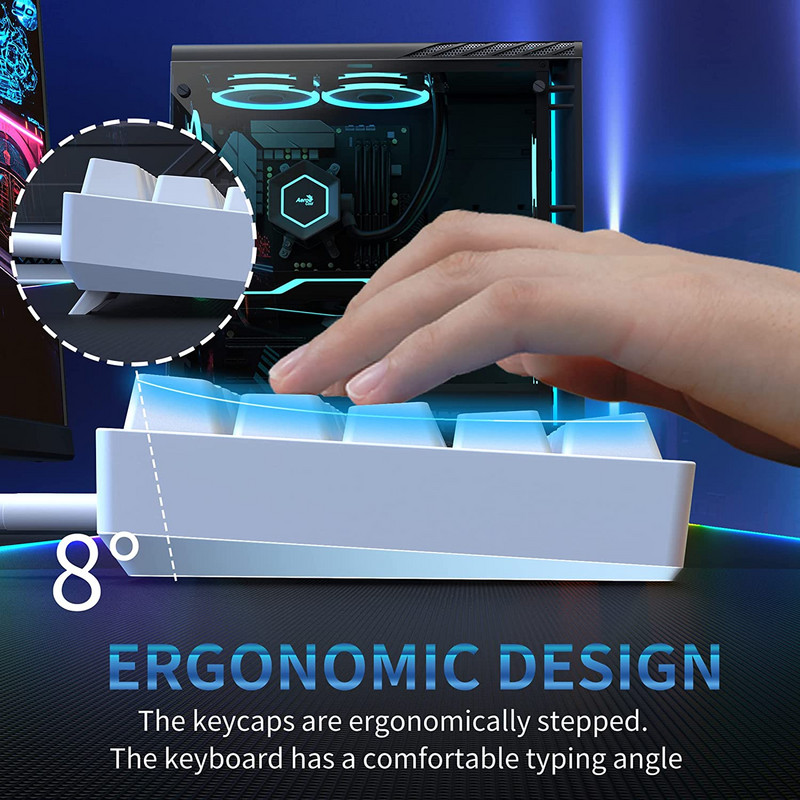 DIERYA DK61SE Mechanical Gaming Mini Keyboard RGB Backlit Wired 60% Keybored