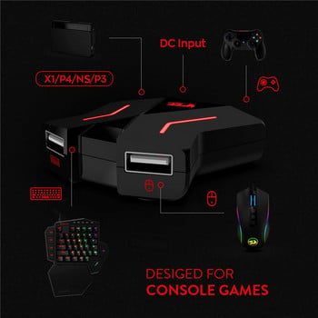 Μετατροπέας πληκτρολογίου και ποντικιού Redragon GA200 για τα αξεσουάρ παιχνιδιών Xbox One/PS4/Switch υποστηρίζουν πολλαπλές πλατφόρμες